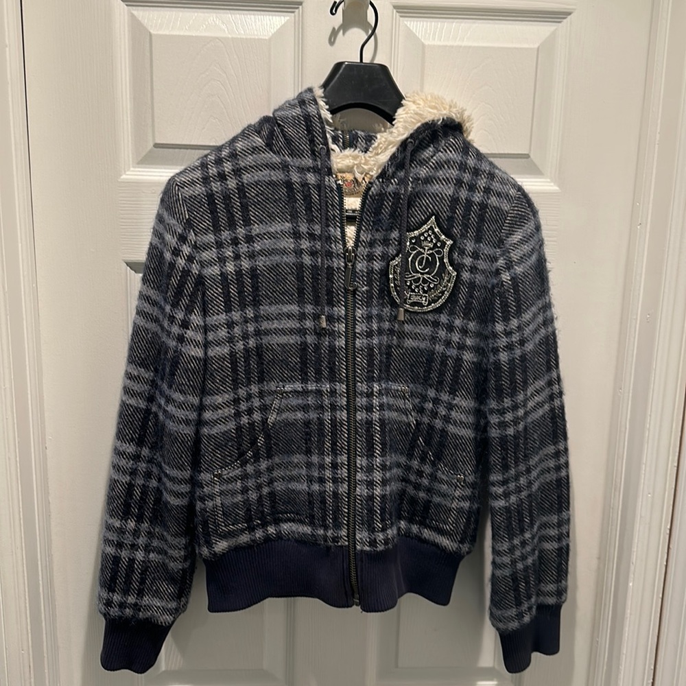 Juicy Couture Plaid Coat Size M